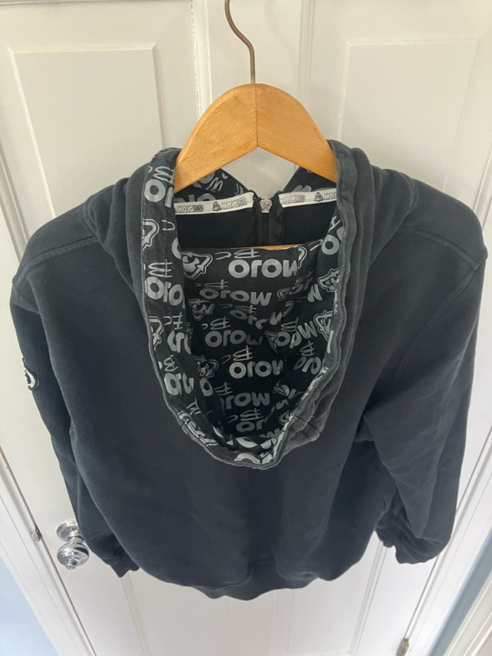 Y2K style Mojo Surf Australia Black Zip-Up Hoodie punk size Large 100% cotton - Picture 15 of 17